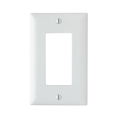 TradeMaster TP26WCC100 Switch Wallplate, 4-11/16 in L, 2-15/16 in W, 1 -Gang, Nylon, White, Matte