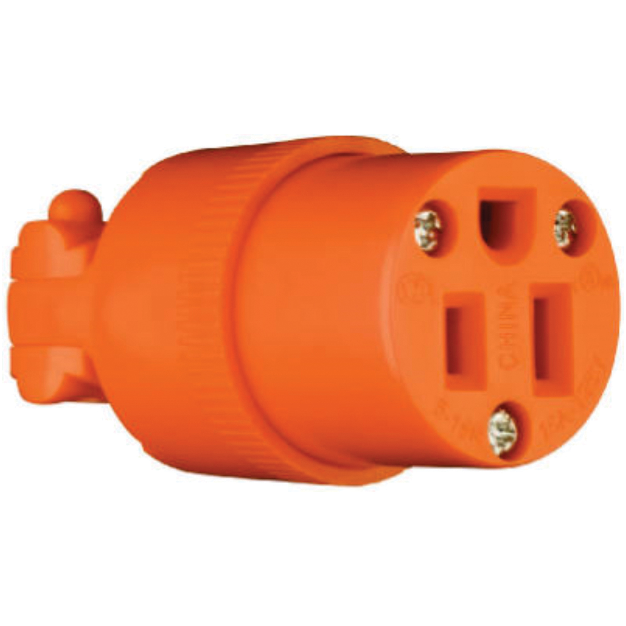 Pass & Seymour 6887OCC10 Electrical Connector, Heavy-Duty, 2-Pole, 15 A, 125 V, NEMA: NEMA 5-15R, Orange