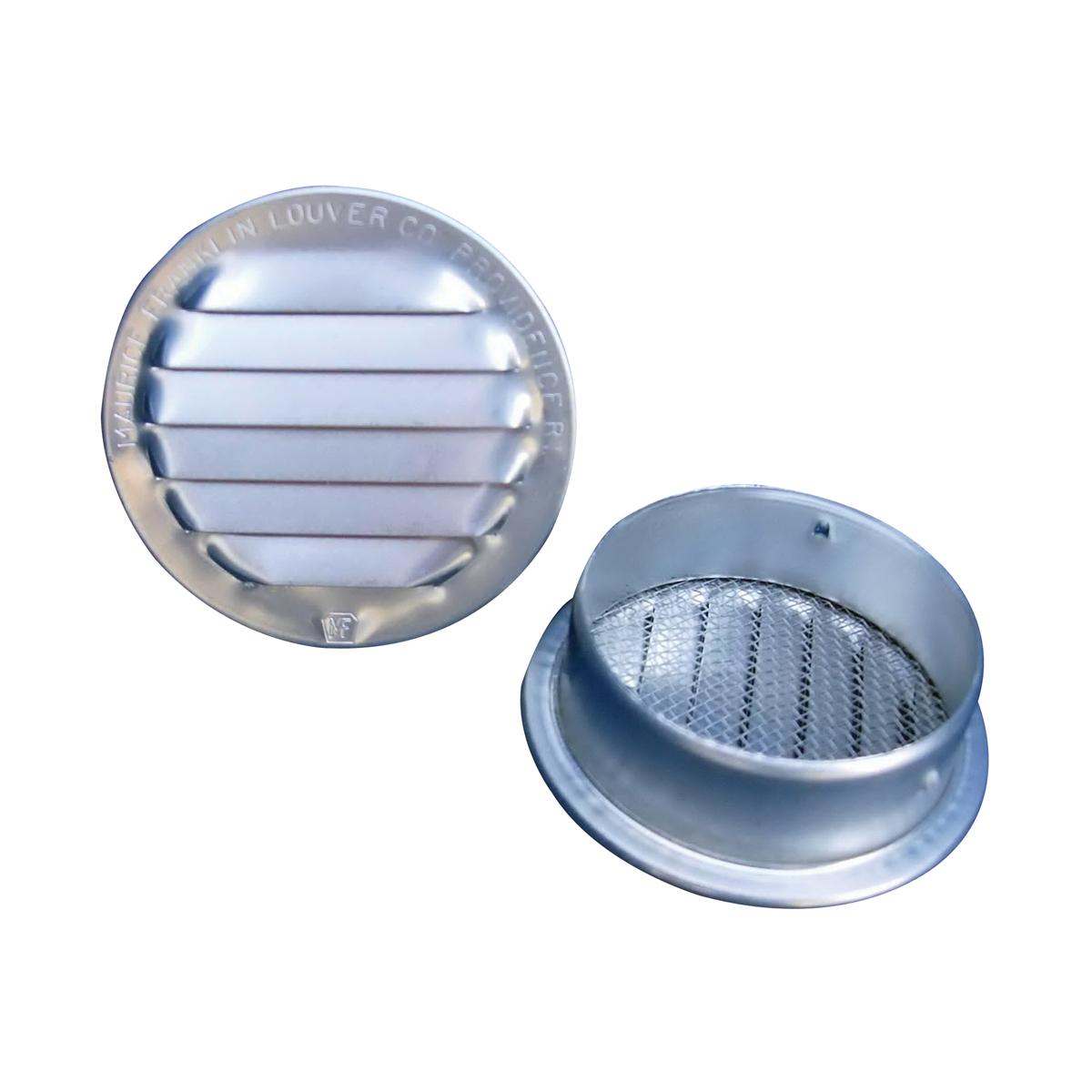 RL-100 4 Mini Louver with Insect Screen, 4-5/8 in W, Round, Aluminum, Mill