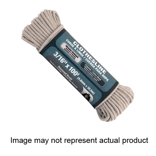 Mibro 641891 Clothesline, #7, 100 ft L, Cotton/Synthetic, Marine, 12 lb Working Load