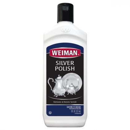 Weiman 24 Silver Polish, 8 oz, Cream, Floral, Blue - 1