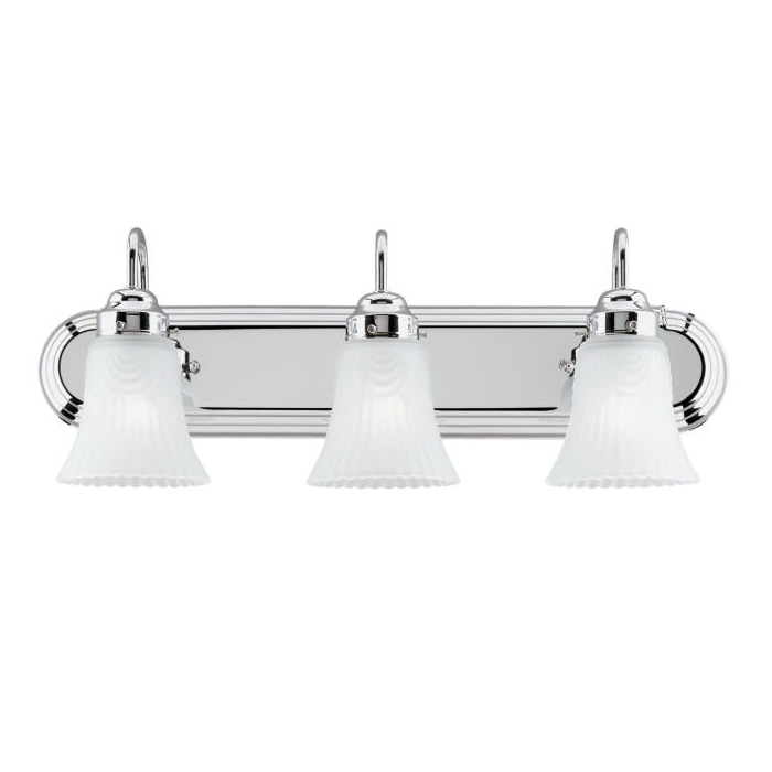 Westinghouse 6652200 Wall Mount Fixture with On/Off Switch, 3-Lamp, Chrome Fixture