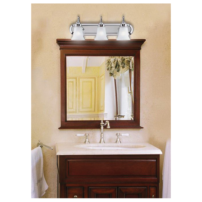 Westinghouse 6652200 Wall Mount Fixture with On/Off Switch, 3-Lamp, Chrome Fixture