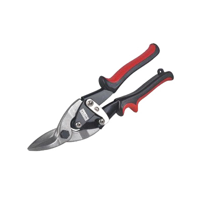 213275 Aviation Snip, 11.75 in OAL, Left Hand Cut, Carbon Steel Blade, Dual Injection Molded Handle, Black/Red Handle