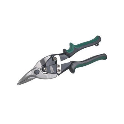 213276 Aviation Snip, 11.2 in OAL, Right Hand Cut, Carbon Steel Blade, Dual Injection Molded Handle, Green Handle