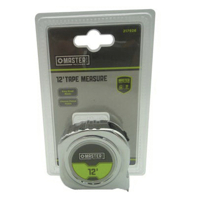 Master Mechanic 217926 Tape Measure, 12 ft L Blade, 5/8 in W Blade