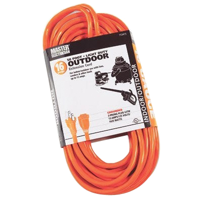 Master Electrician 02308ME Extension Cord, 16/3 AWG Cable, 50 ft L, 13 A, 125 V, Orange