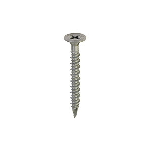 23301 Screw, #9 Thread, 1-1/4 in L, Serrated Thread, Flat Head, Star Drive, Steel, Zinc Green, 185 PK