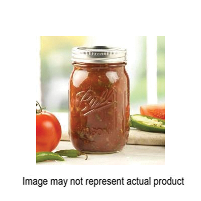 61000 Canning Jar, 16 oz Capacity, Glass, Silver Cap/Lid
