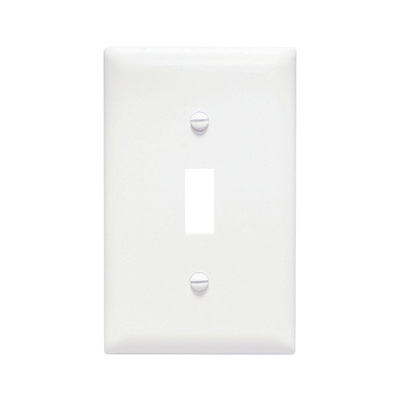 TradeMaster TP1WCC100 Wallplate, 4-1/2 in L, 2-3/4 in W, 1 -Gang, Plastic, White, Matte