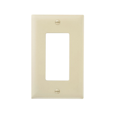 TradeMaster TP26ICC100 Switch Wallplate, 4-11/16 in L, 2-15/16 in W, 1 -Gang, Nylon, Ivory, Matte