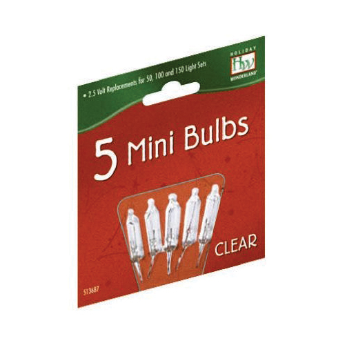 Holiday Wonderland 1115-2-88 Christmas Light Replacement Bulb, Incandescent, Clear