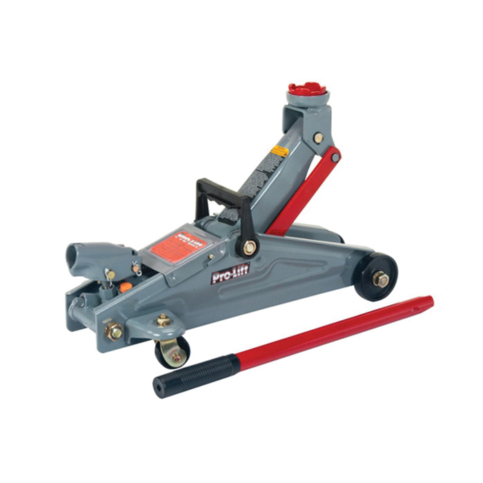 Pro-Lift F-2332 Hydraulic Floor Jack, 2 ton, 5-3/8 to 13-5/8 in Lift, Steel, Gray/Red