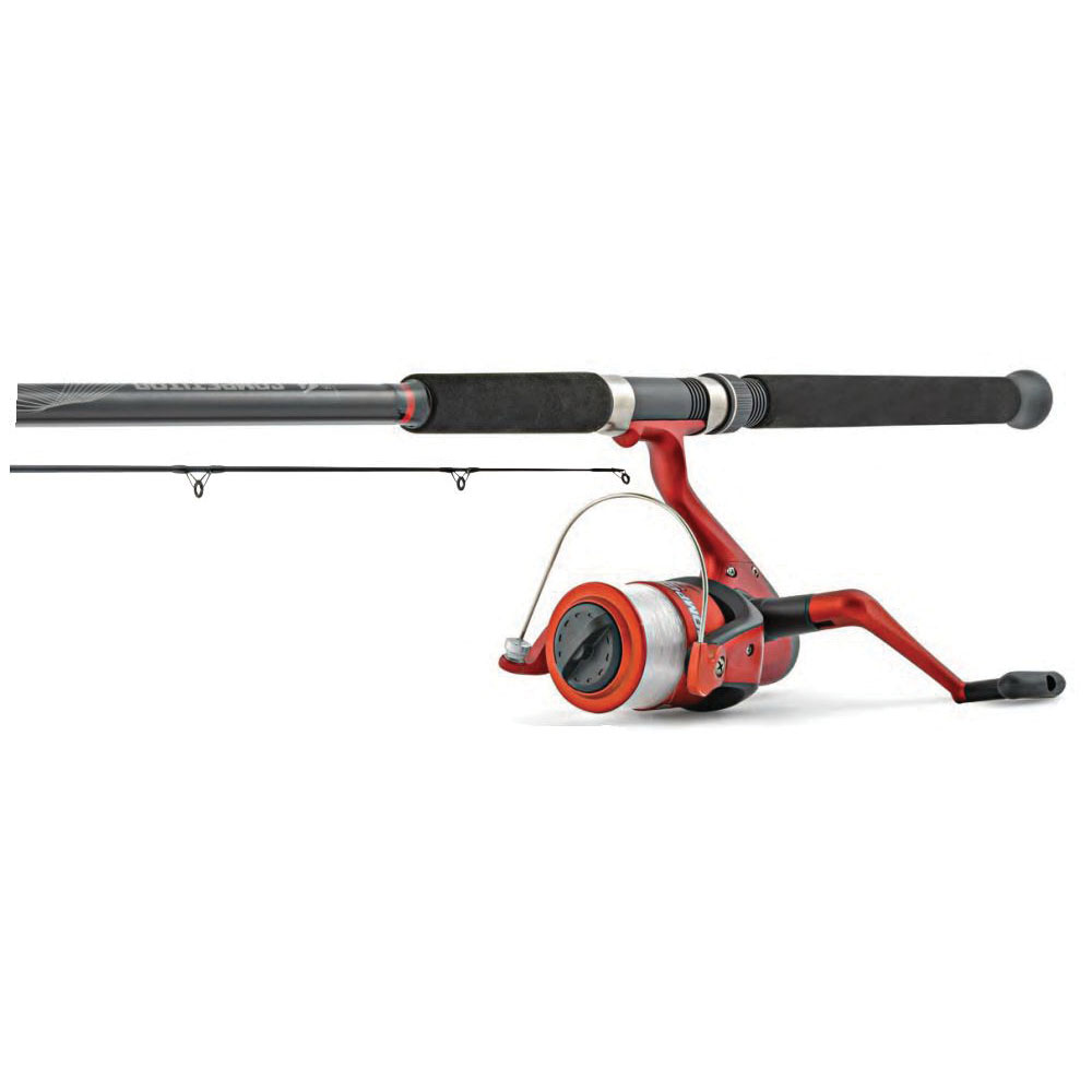 SOUTH-BEND Competitor Series CM155/CM702B Spinning Combo, 55 in Reel, 7 ft L Rod, EVA/Fiberglass/Graphite, Black/Red
