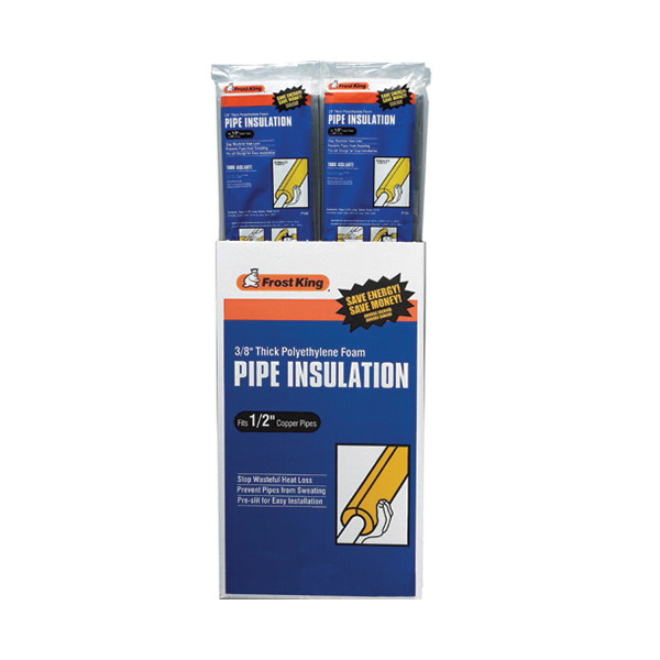 Frost King P11 Tubular Pipe Insulation, 3 ft L, Polyethylene Foam, Black, 3/4 in Copper, 1/2 in Iron Pipe
