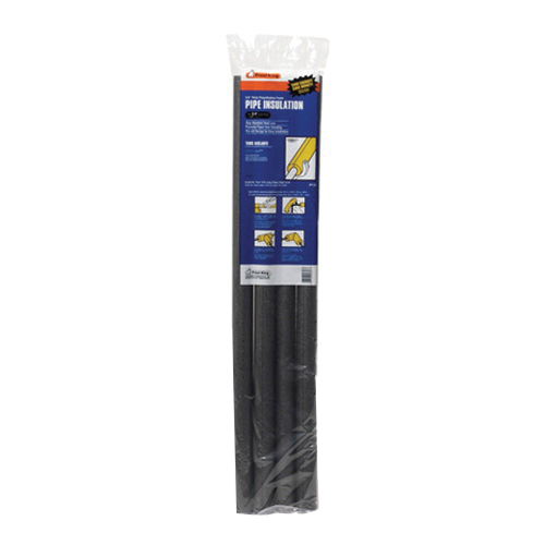 Frost King P11 Tubular Pipe Insulation, 3 ft L, Polyethylene Foam, Black, 3/4 in Copper, 1/2 in Iron Pipe
