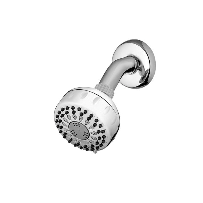 PowerSpray+ Series TRS-523E Shower Head, Round, 1.8 gpm, 1/2 in Connection, NPT, 5-Spray Function, Plastic