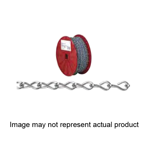 Campbell 072-1727 Single Jack Chain, #12, 100 ft L, Low Carbon Steel, Zinc, 29 lb Working Load