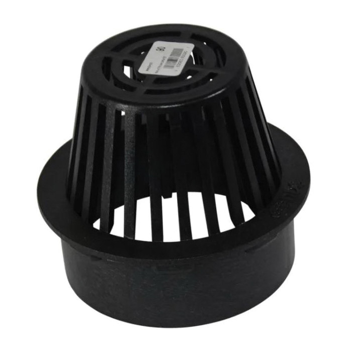 90 Atrium Grate, 3.88 in L, 3.88 in W, Round, 1/4 in Grate Opening, HDPE, Black