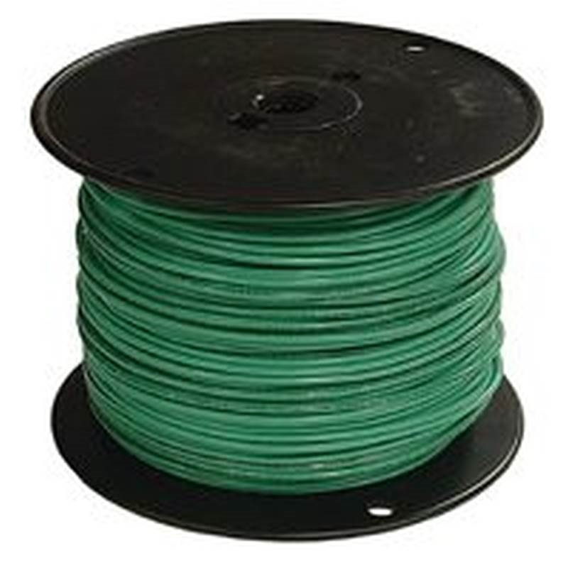 14GRN-SOLX500 Building Wire, Green Sheath, 14 AWG Wire, 1-Conductor, 500 ft L, Copper Conductor