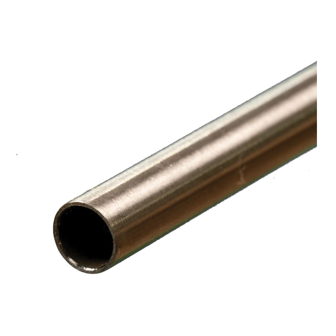 87123 Decorative Metal Tube, Round, 12 in L, 1/2 in Dia, 22 ga Wall, Stainless Steel, Polished