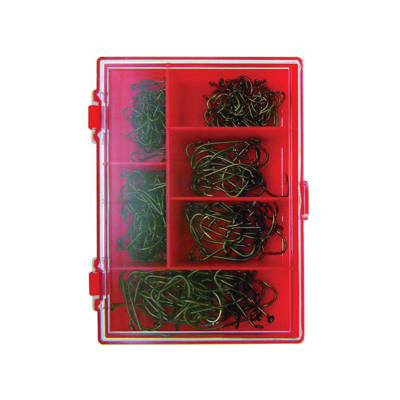 Eagle Claw BAITHASST1 Bait Holder Hook Assortment, Bronze
