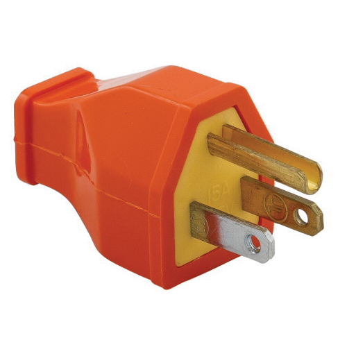 Arrow Hart SA399O Electrical Plug, 2 -Pole, 15 A, 125 V, Screw, NEMA: NEMA 5-15P, Orange