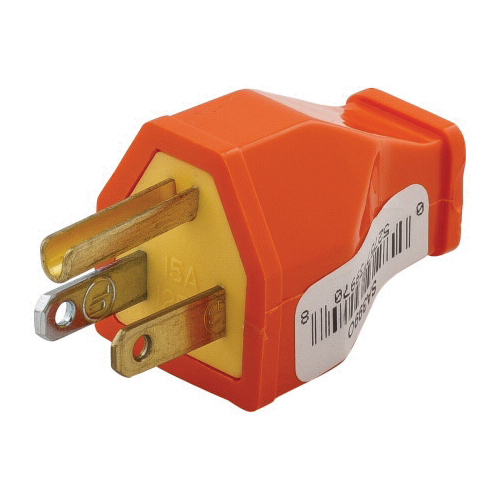 Arrow Hart SA399O Electrical Plug, 2 -Pole, 15 A, 125 V, Screw, NEMA: NEMA 5-15P, Orange