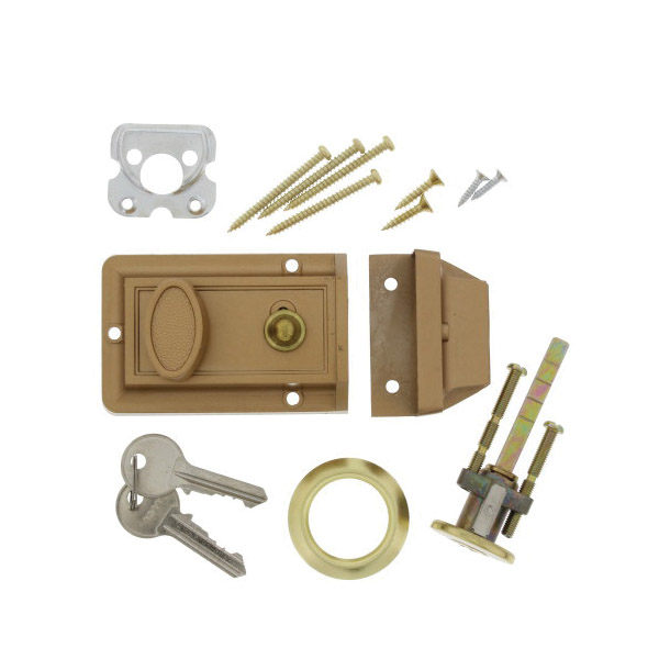 Ultra Security 43300 Deadbolt, Brass, Y1 Keyway, 1-3/8 to 2-1/2 in Thick Door
