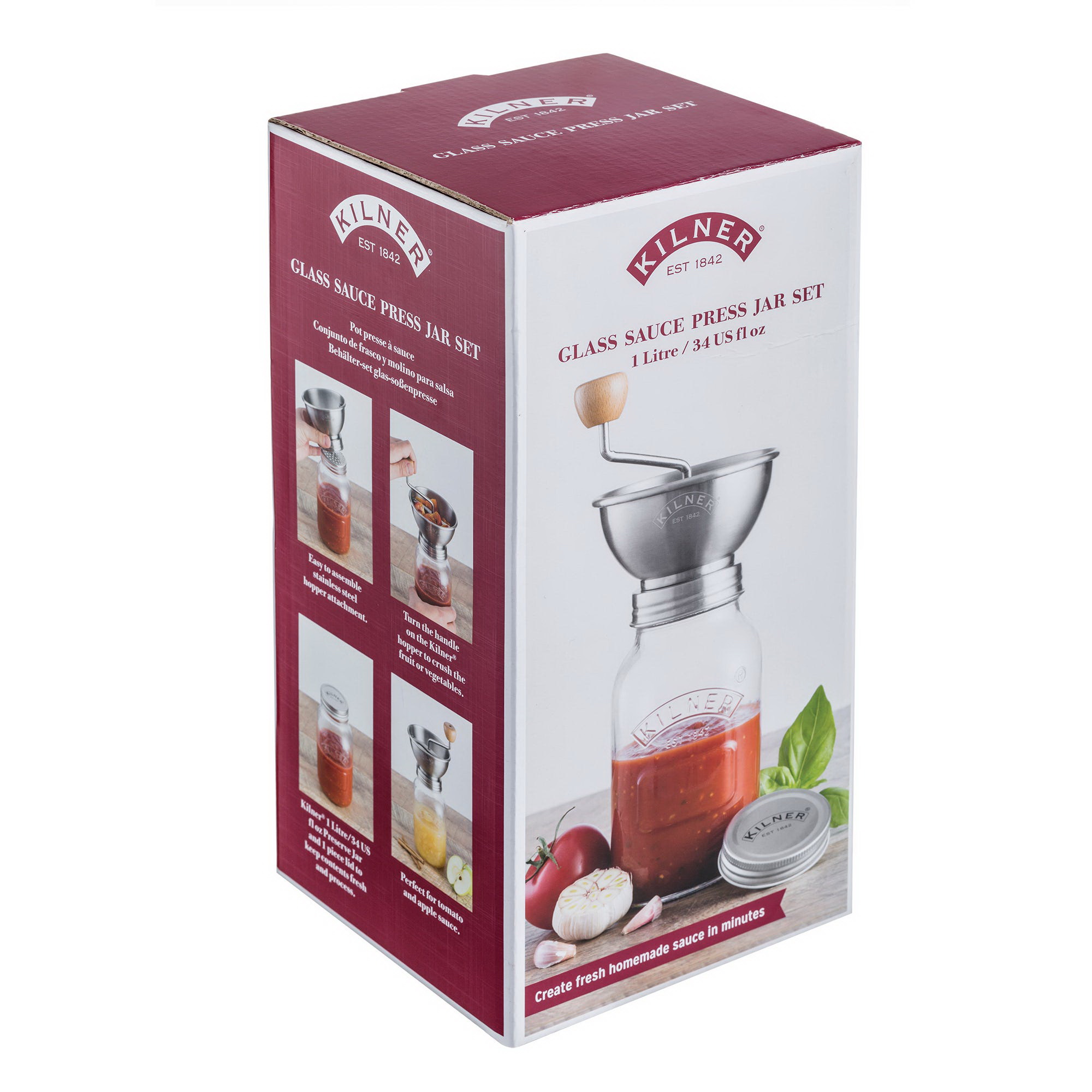 Kilner 25.002 Sauce Press Jar Set, 155 mm L, 155 mm W, 320 mm H - 2
