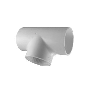 Charlotte Pipe 402-010 Pipe Tee, 1 in, Socket x Socket x FPT, PVC, White, SCH 40 Schedule, 270 psi Pressure