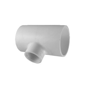 Charlotte Pipe 402-130 Reducing Pipe Tee, 1 x 1 x 1/2 in, Socket x Socket x FPT, PVC, White, SCH 40 Schedule