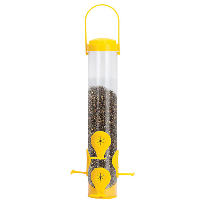 481F Bird Feeder, 15 in H, 1.5 lb, Plastic, Clear/Yellow
