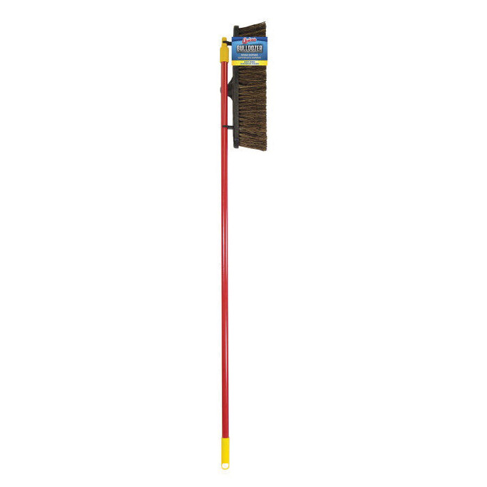 Quickie Bulldozer 526 Push Broom, 18 in Sweep Face, 4-1/8 in L Trim, Palmyra Fiber Bristle, ACME Thread