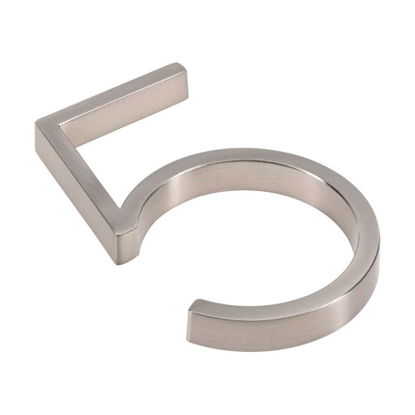 Hillman 844705 House Number, Brushed Nickel Character, Character: 5, 5 in H Character, Zinc, 1 PK