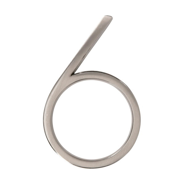 Hillman 844706 House Number, Brushed Nickel Character, Character: 6, 5 in H Character, Zinc, 1 PK
