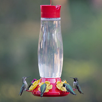 Perky-Pet 9204-6 Top-Fill Grand Master Bird Feeder, 48 oz, Nectar, 6 -Port/Perch, Glass/Plastic, 14.57 in H