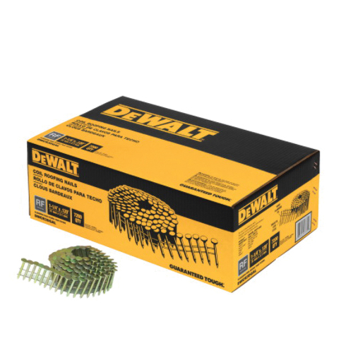DWCR3DGAL Coil Roofing Nail, 1-1/4 in L, Wide Head, 0.12 ga, Steel