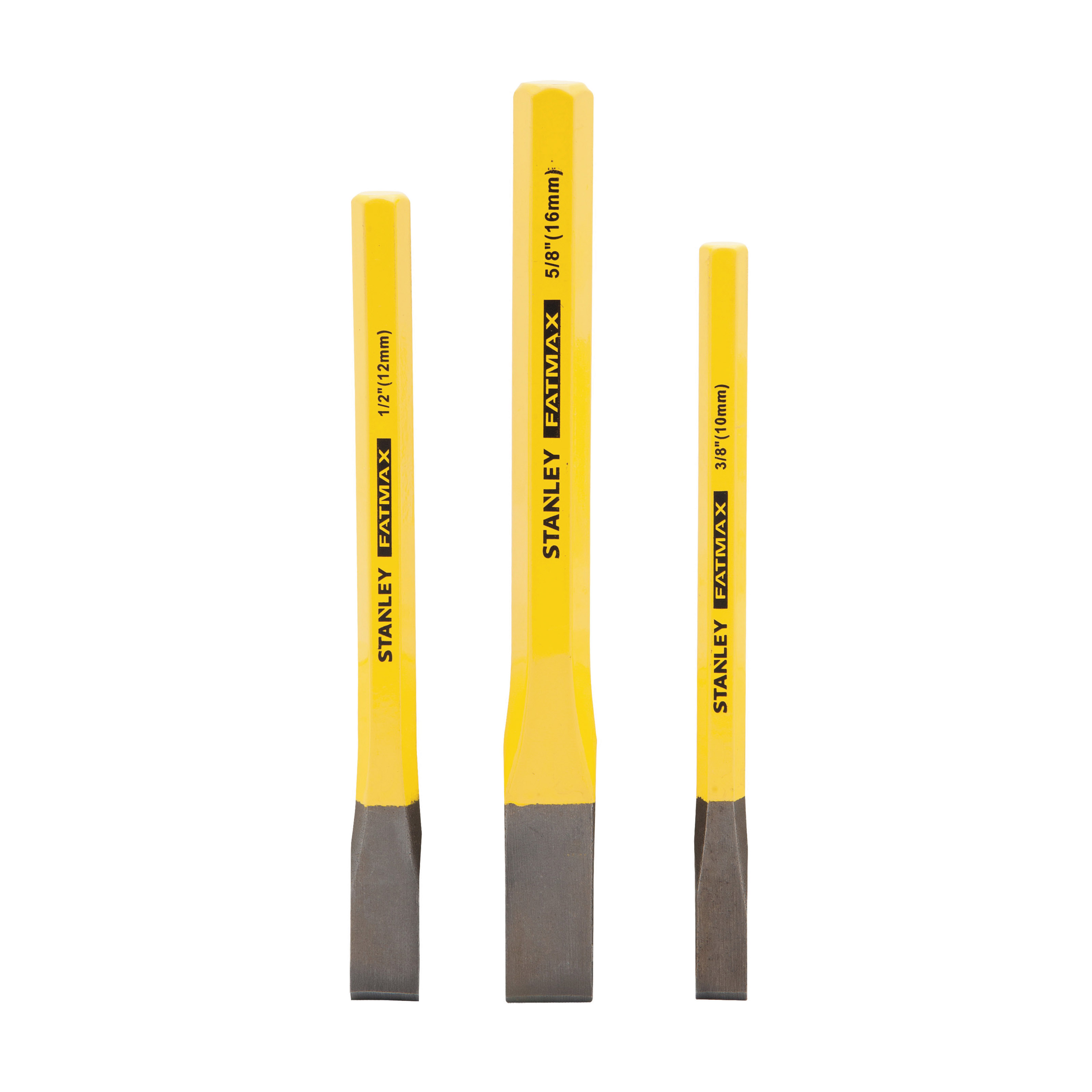 FMHT16553 Cold Chisel Set, 3-Piece, Steel, Powder-Coated, Yellow