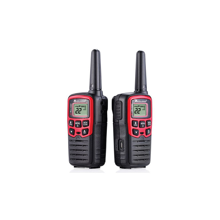 Two-Way Radio, Midland, X-Talker Series, FRS/GMRS Band, 22-Channel, LCD Display, Black/Red - 1