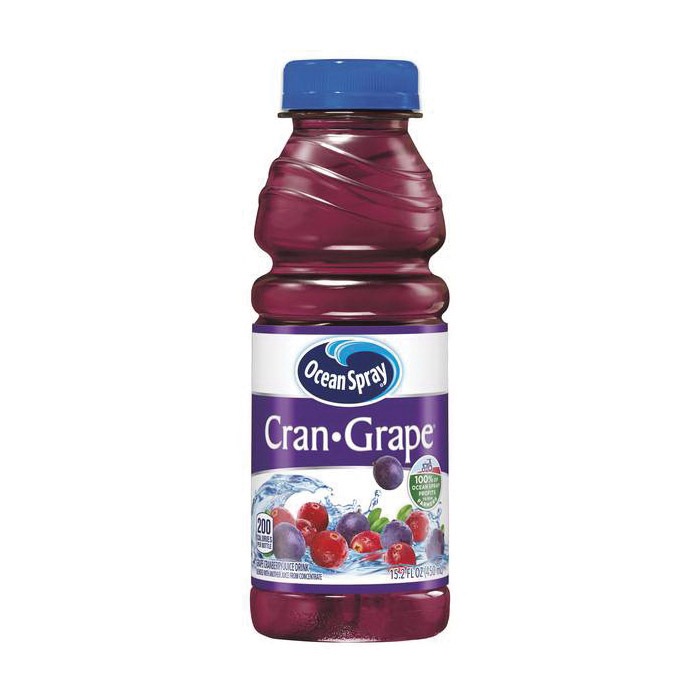 Ocean Spray 70193 Juice Drink, Cran-Grape Flavor, 15.2 oz Bottle