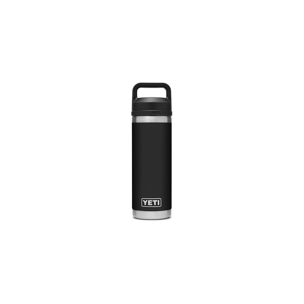 YETI Rambler 21071060018 Vacuum Bottle with Chug Cap, 18 oz Capacity, Stainless Steel, Black - 1