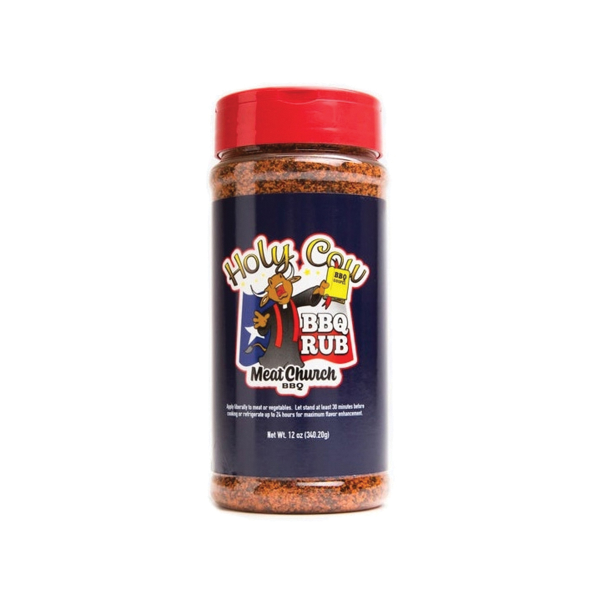 Meat Church BBQ HOLY COW 12OZ Holy Cow BBQ Rub, 12 oz Bottle, Salt, Spice, Dehydrated Garlic and Spice Extractive