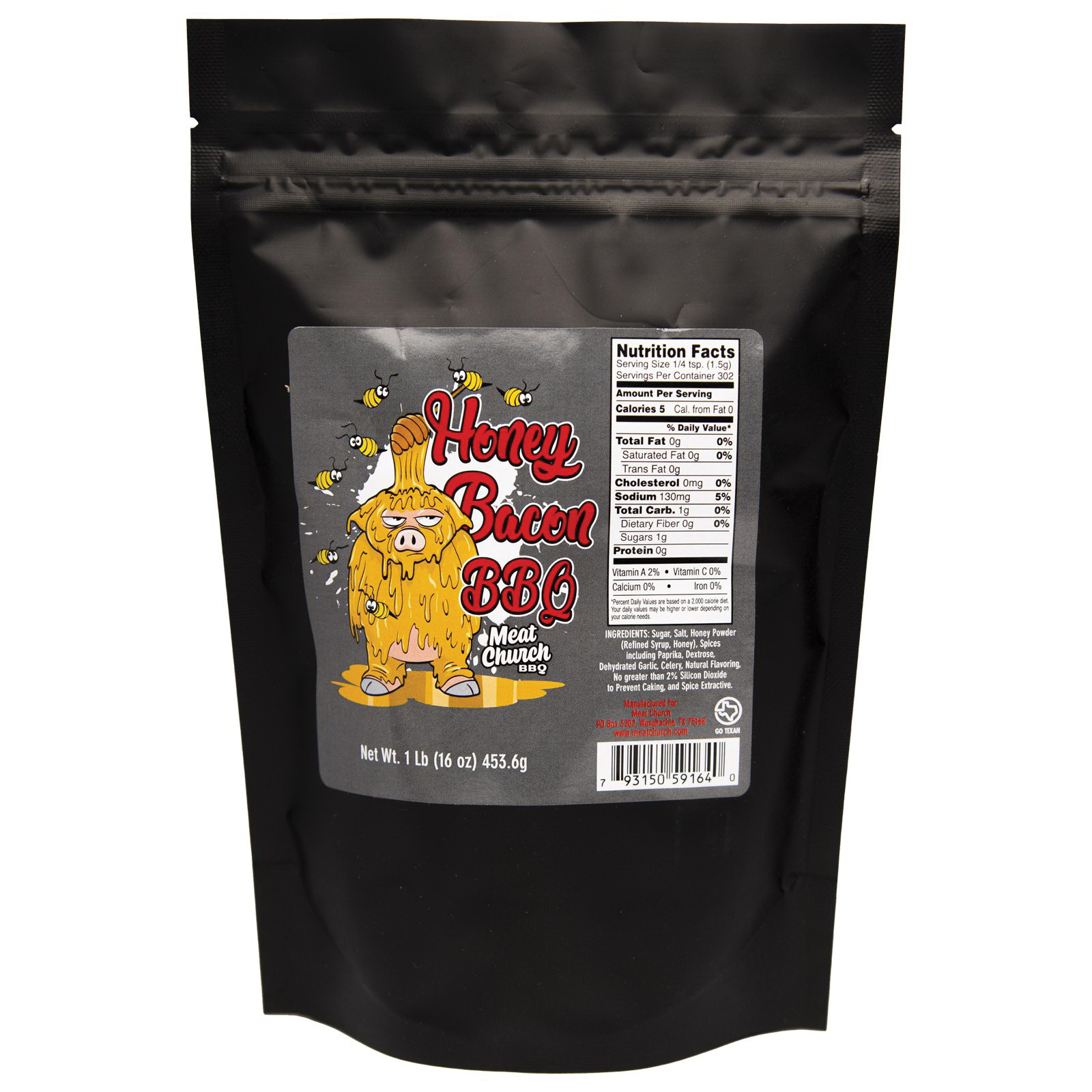 Honey Bacon BBQ Rub, Meat Church BBQ, 14 oz Bottle - 2