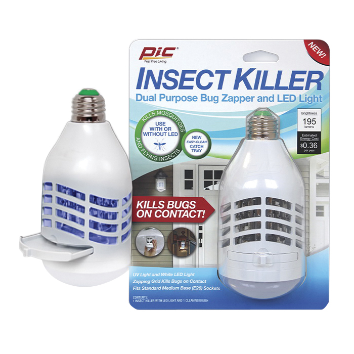 Pic SL-IKB-DISP-18 Insect Killer Lightbulb, 9 W, LED Lamp, 195 Lumens, Blue/White Light - 4