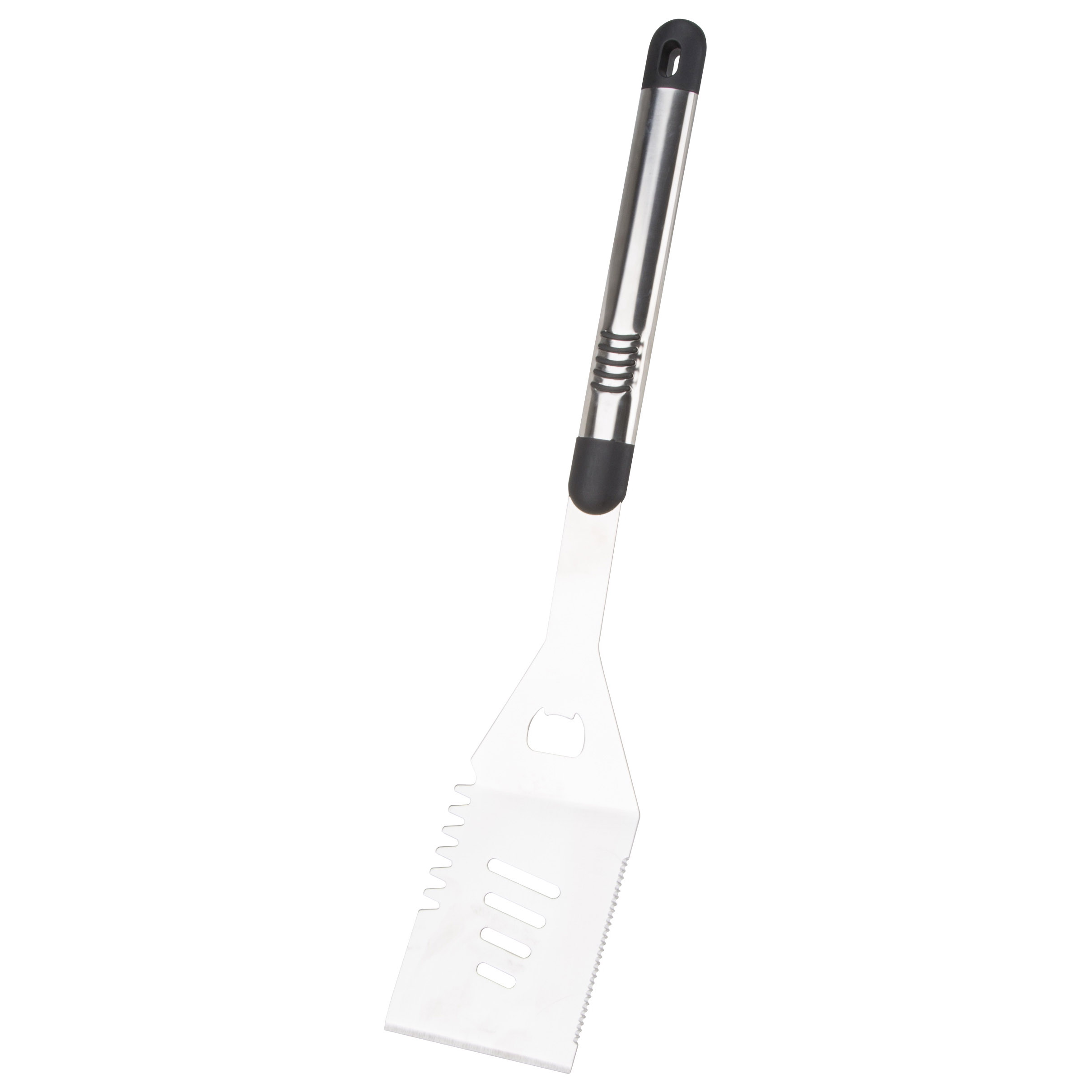 BBQ-8112443A Premium BBQ Spatula, 1.9 mm, Stainless Steel Blade, Stainless Steel, Aluminum Handle, Straight Handle