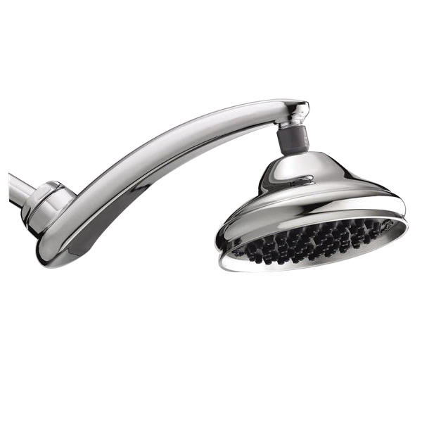 RainFall+ RPB-173E Shower Head, Round, 1.8 gpm, 1 -Spray Function, Chrome, 6 in Dia, 13 in L, 6 in W