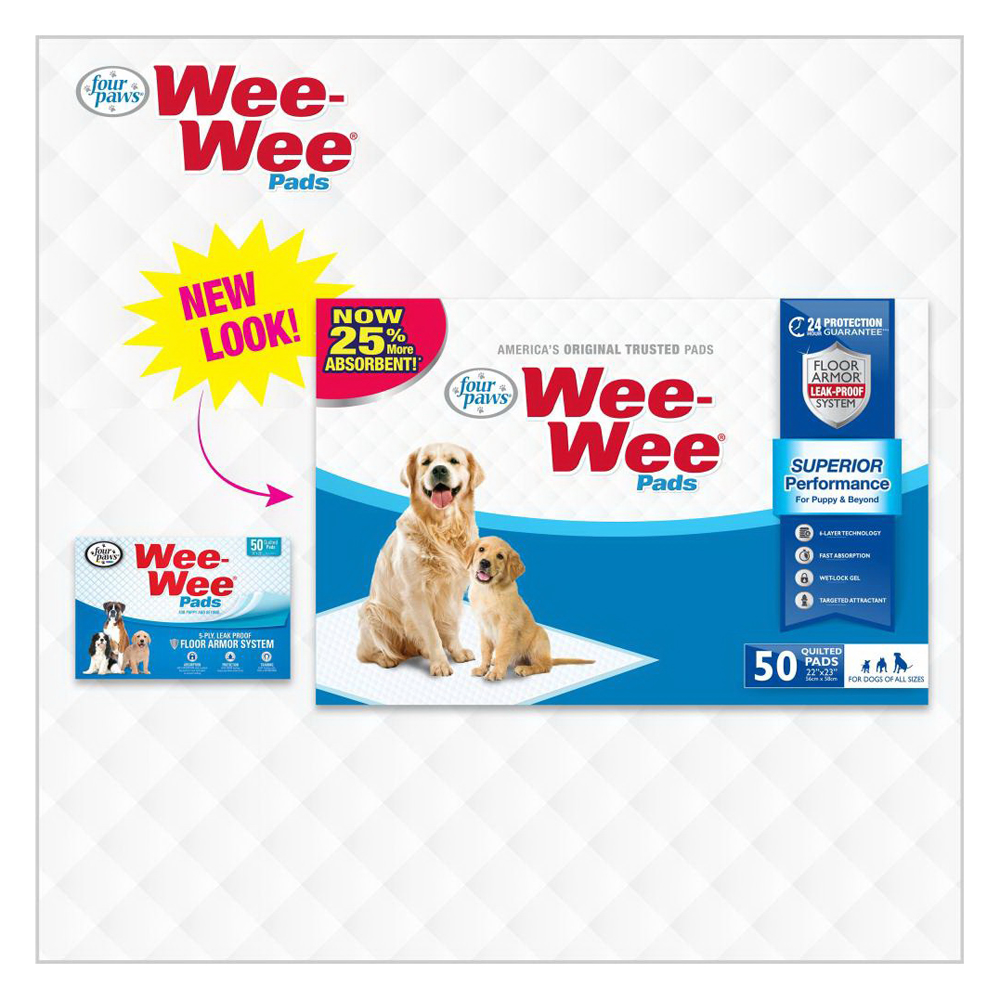 Wee-Wee 100513799 Dog Pee Pad, 22 in L, 23 in W, Polymer, 50/PK - 3