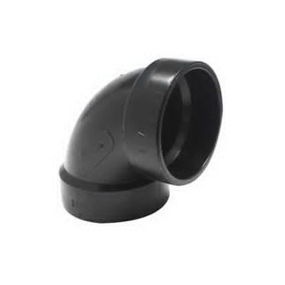 102202BC Pipe Elbow, 2 in, Hub, 90 deg Angle, ABS, Black
