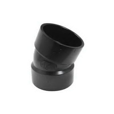 102553BC Pipe Elbow, 3 in, Hub, 22.5 deg Angle, ABS, Black